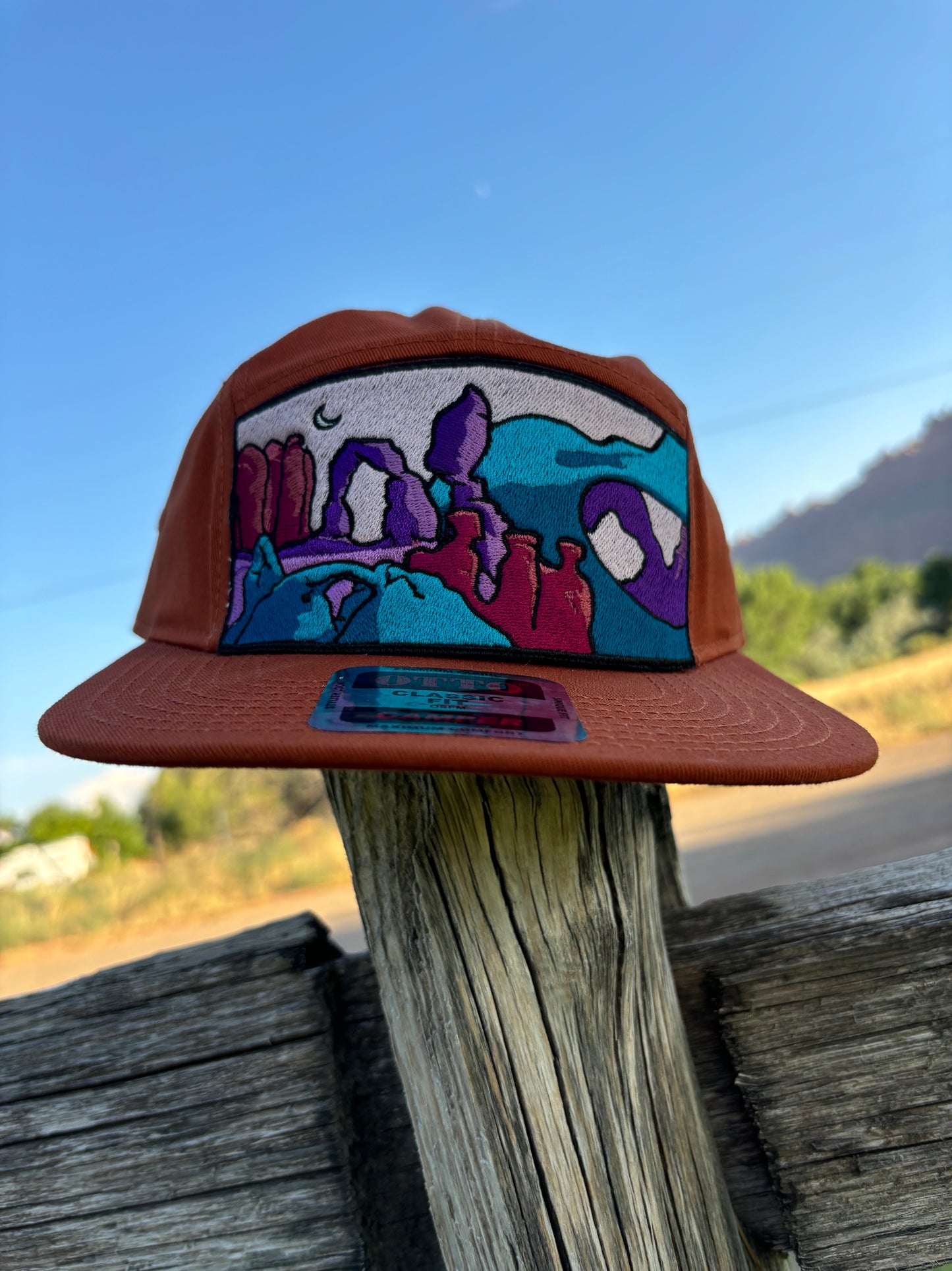 Embroidered Arches National Park Inspired Five Panel Hat