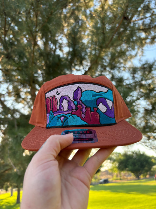 Embroidered Arches National Park Inspired Five Panel Hat